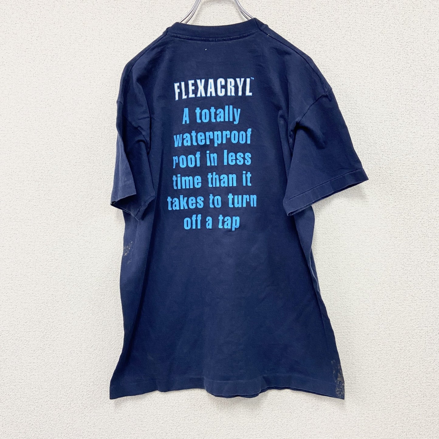 ～90s　SCREEN STARS　半袖プリントTシャツ　FLEXACRYL　ヴィンテージ　紺　ネイビー　Lサイズ　