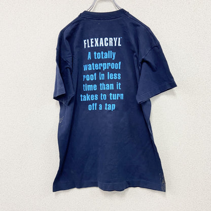 ～90s　SCREEN STARS　半袖プリントTシャツ　FLEXACRYL　ヴィンテージ　紺　ネイビー　Lサイズ　