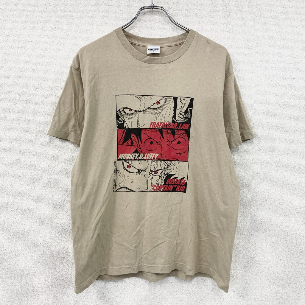 ONE PIECE　ワンピース　半袖プリントTシャツ　茶色　ブラウン　Lサイズ
