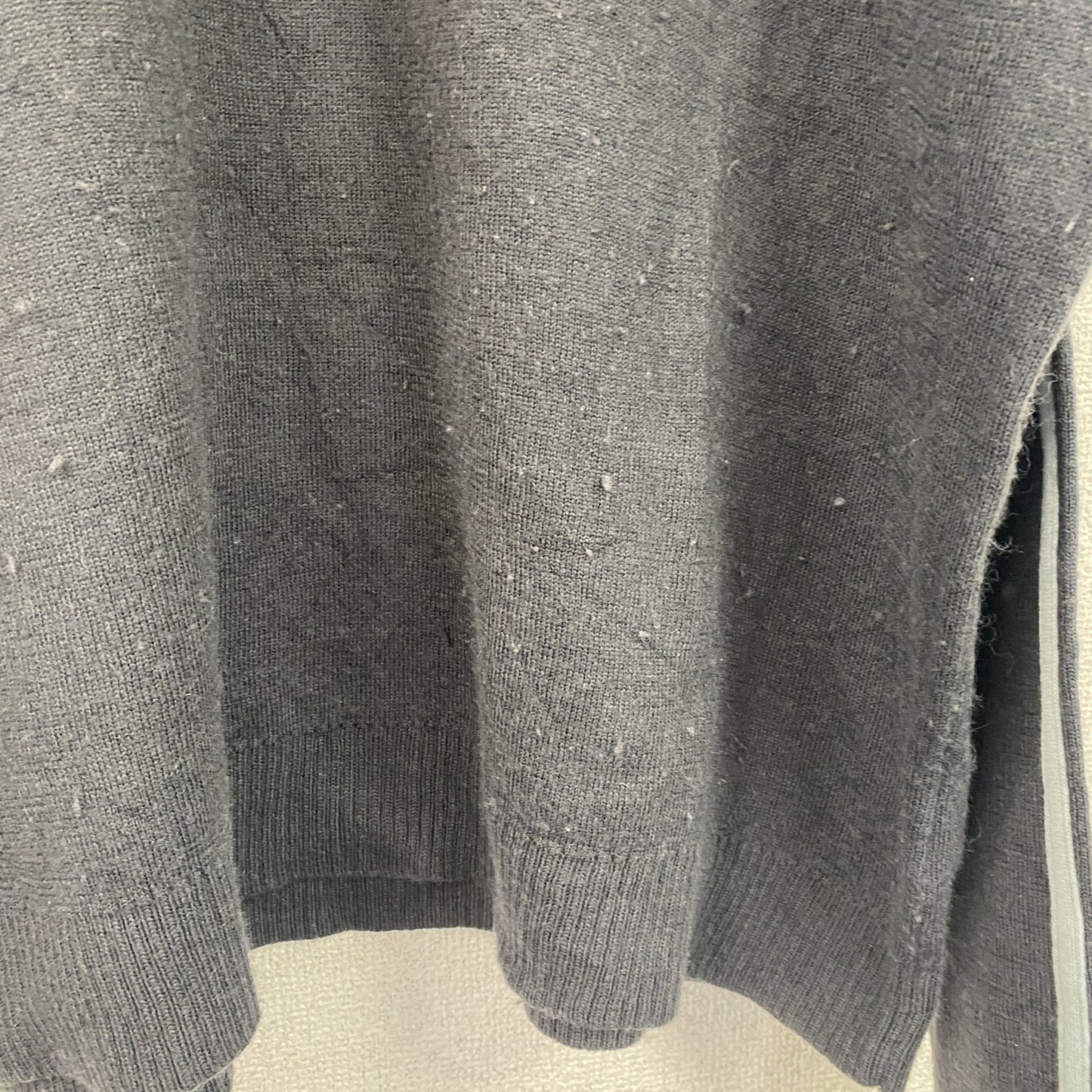 adidas　アディダス　アクリル混コットンニットセーター　ハーフジップ　黒　ブラック　4XLサイズ
