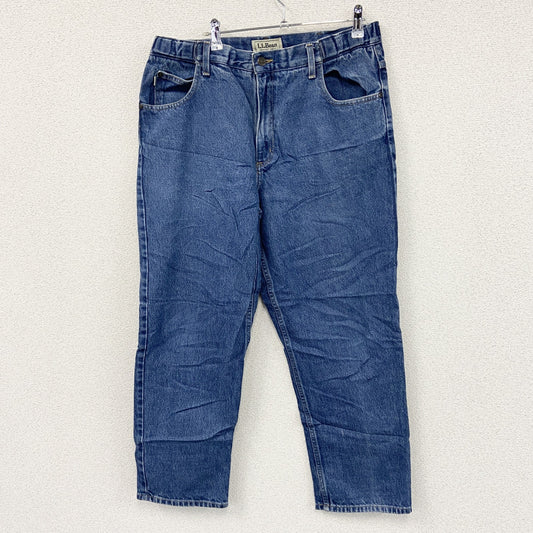 L.L.Bean　エルエルビーン　デニムパンツ/ジーンズ　ジップフライ　革パッチ　インディゴ　W34サイズ