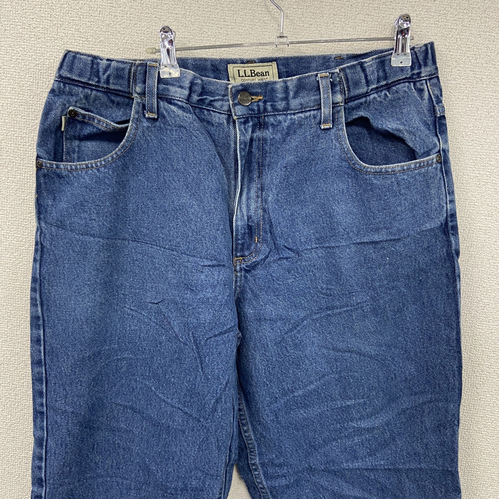 L.L.Bean　エルエルビーン　デニムパンツ/ジーンズ　ジップフライ　革パッチ　インディゴ　W34サイズ
