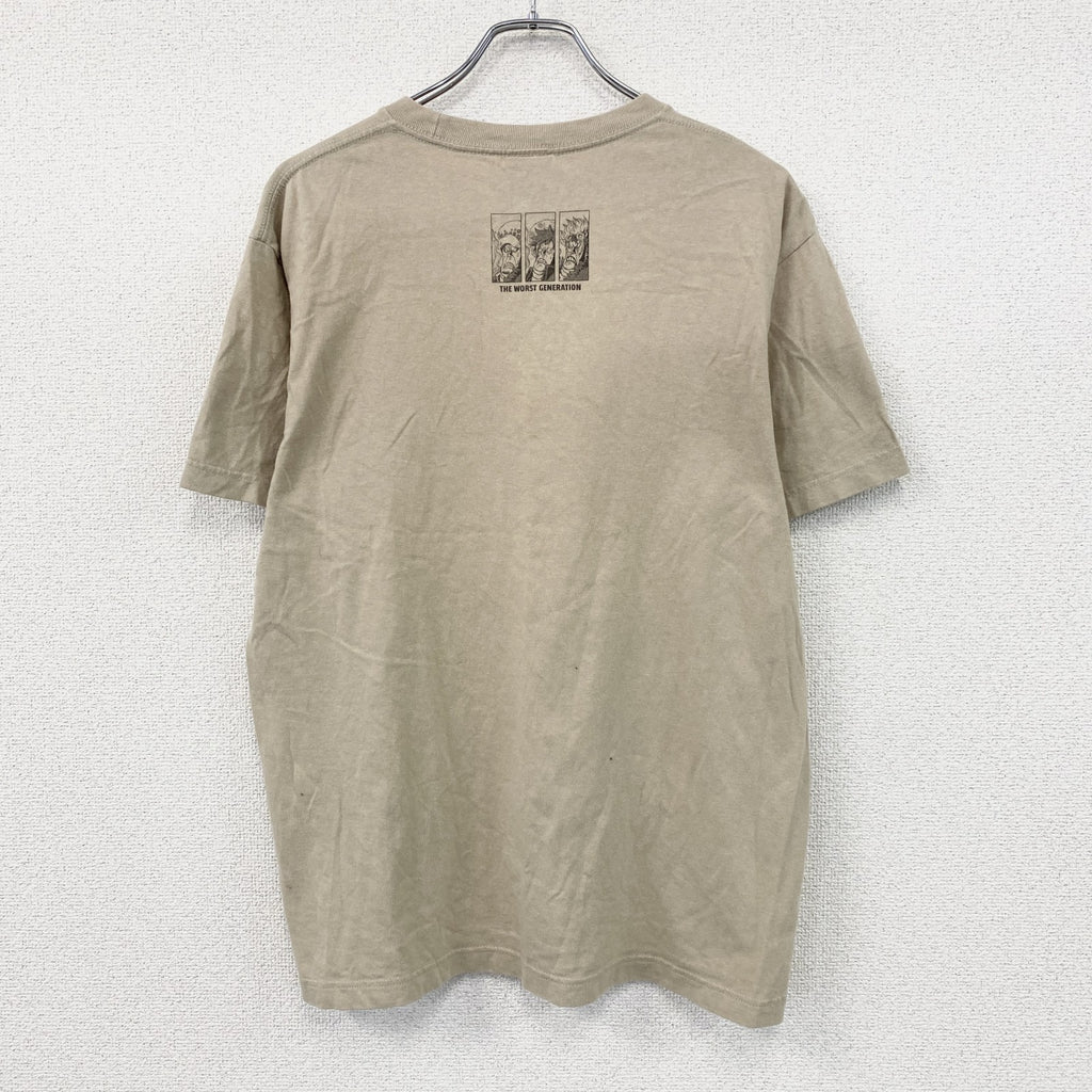 ONE PIECE　ワンピース　半袖プリントTシャツ　茶色　ブラウン　Lサイズ