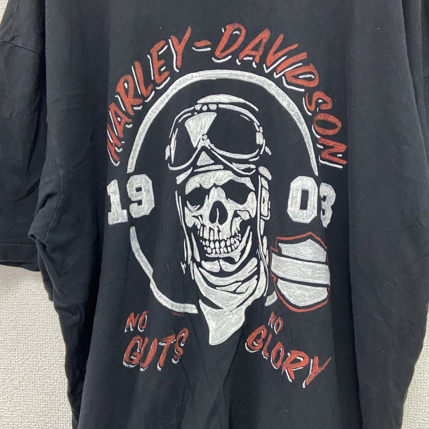 HARLEY DAVIDSON　ハーレーダビッドソン　半袖プリントTシャツ　スカル　黒　ブラック