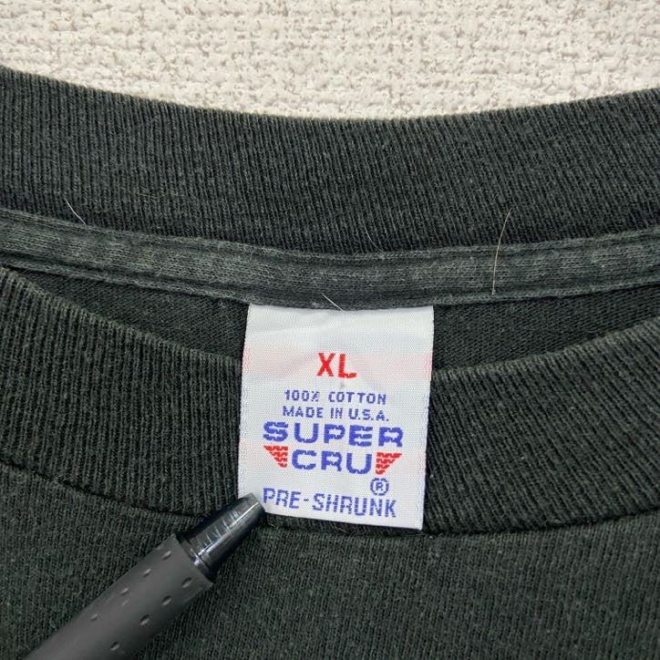 90s　SUPERCRU　ハワイ　半袖プリントTシャツ　ヴィンテージ　シングルステッチ　黒　ブラック　XLサイズ