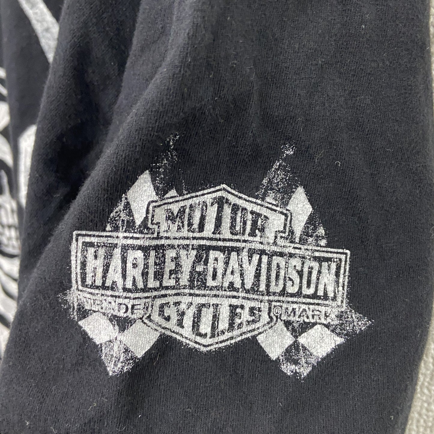 HARLEY DAVIDSON　ハーレーダビッドソン　半袖プリントTシャツ　スカル　黒　ブラック