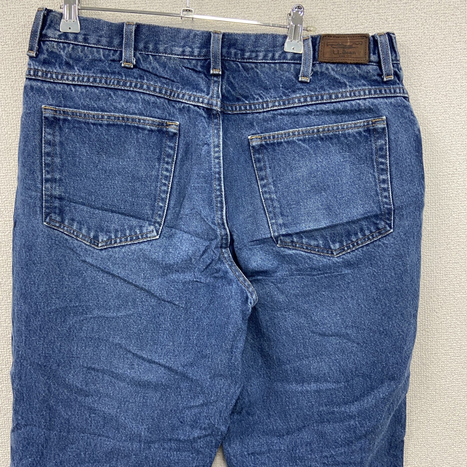 L.L.Bean　エルエルビーン　デニムパンツ/ジーンズ　ジップフライ　革パッチ　インディゴ　W34サイズ