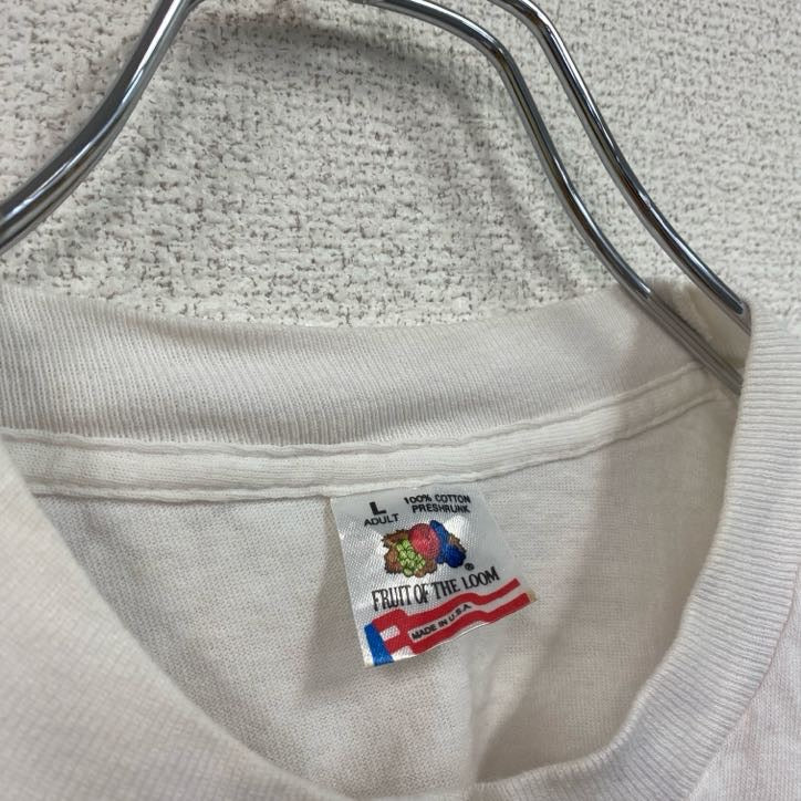 90s　FRUIT OF THE LOOM　半袖プリントTシャツ　ヴィンテージ　白　ホワイト　Lサイズ