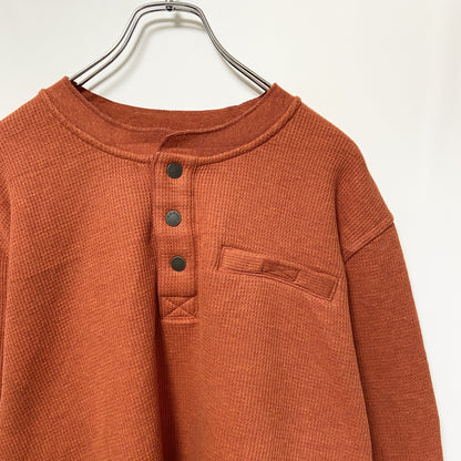 古着 used　L.L.Bean　エルエルビーン　長袖サーマルスウェット　トレーナー　裏地ボアフリース　オレンジ　Lサイズ
