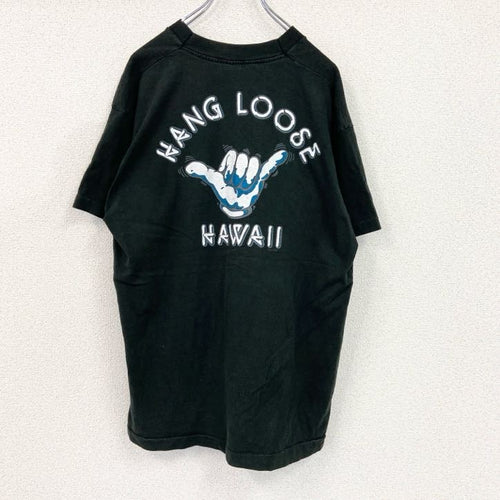 90s　SUPERCRU　ハワイ　半袖プリントTシャツ　ヴィンテージ　シングルステッチ　黒　ブラック　XLサイズ