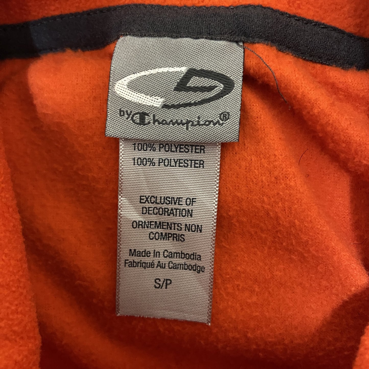古着 used　C9 by Champion チャンピオン　長袖ハーフジップフリースジャケット　オレンジ　ロゴ刺　Sサイズ