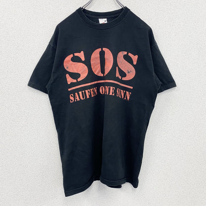 FRUIT OF THE LOOM　フルーツオブザルーム　半袖Tシャツ　SOS　黒　ブラック　Mサイズ