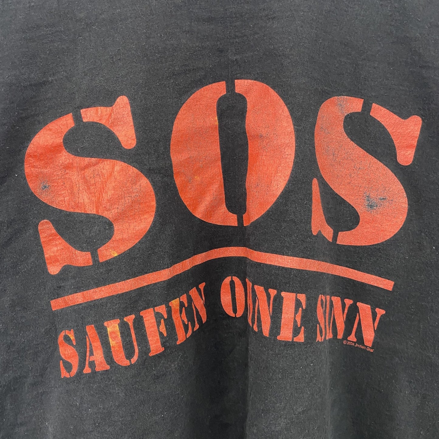 FRUIT OF THE LOOM　フルーツオブザルーム　半袖Tシャツ　SOS　黒　ブラック　Mサイズ