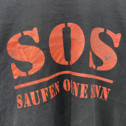 FRUIT OF THE LOOM　フルーツオブザルーム　半袖Tシャツ　SOS　黒　ブラック　Mサイズ
