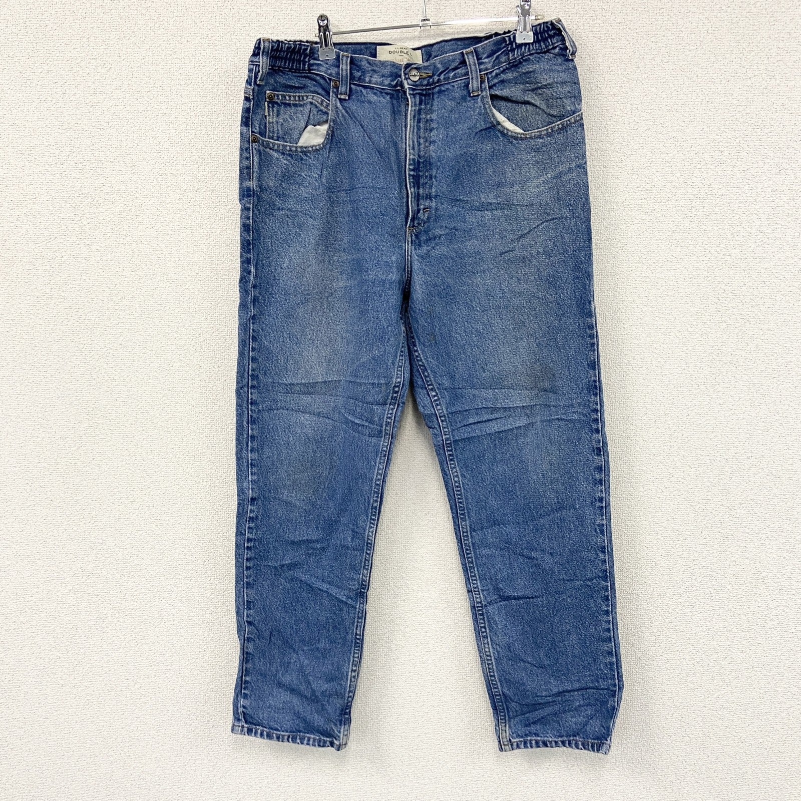 ～00s　L.L.Bean　エルエルビーン　デニムパンツ/ジーンズ　ジップフライ　革パッチ　ヴィンテージ　インディゴ　W34サイズ