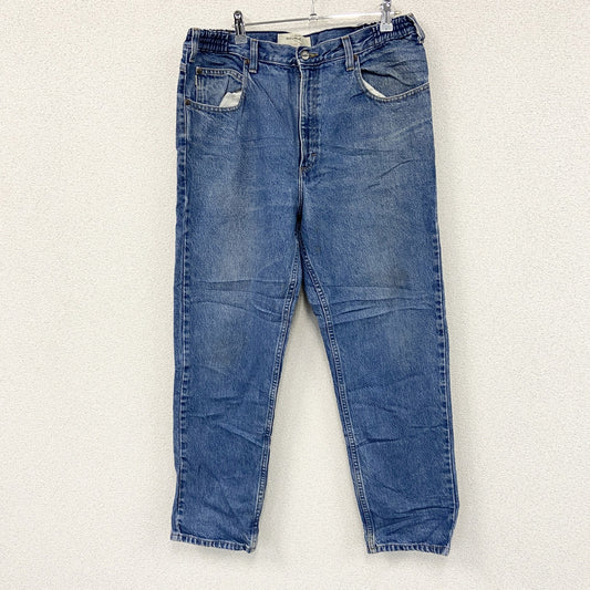 ～00s　L.L.Bean　エルエルビーン　デニムパンツ/ジーンズ　ジップフライ　革パッチ　ヴィンテージ　インディゴ　W34サイズ