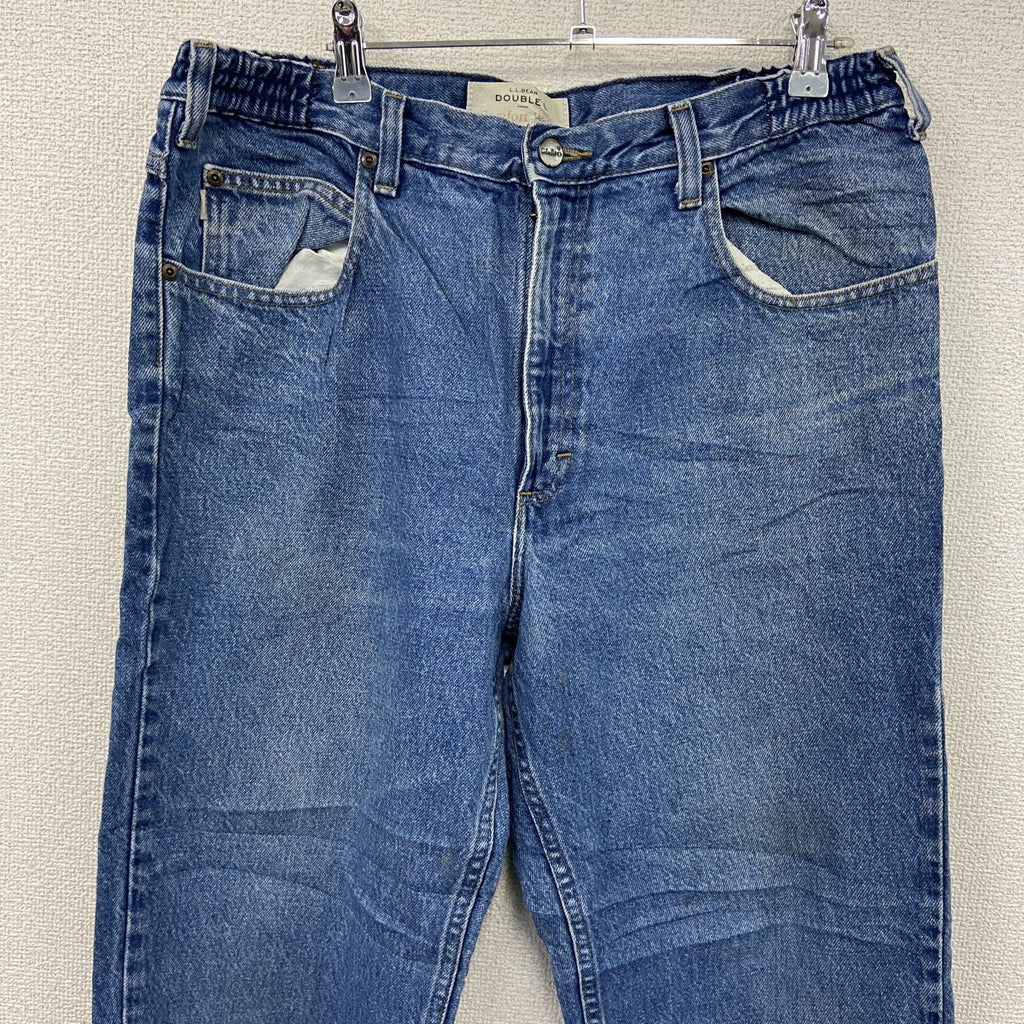 ～00s　L.L.Bean　エルエルビーン　デニムパンツ/ジーンズ　ジップフライ　革パッチ　ヴィンテージ　インディゴ　W34サイズ