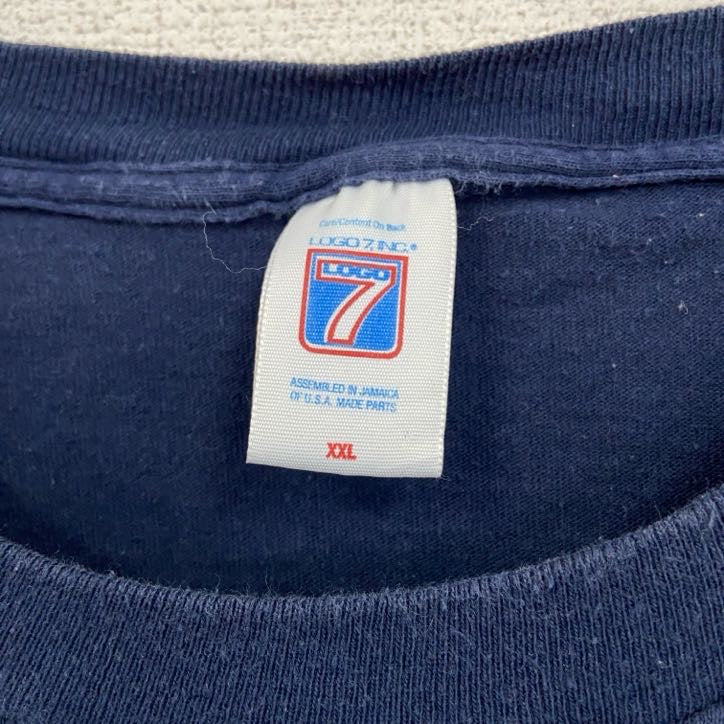 ～90s　LOGO7　NFL　半袖プリントTシャツ　ヴィンテージ　シングルステッチ　紺　ネイビー　2XLサイズ