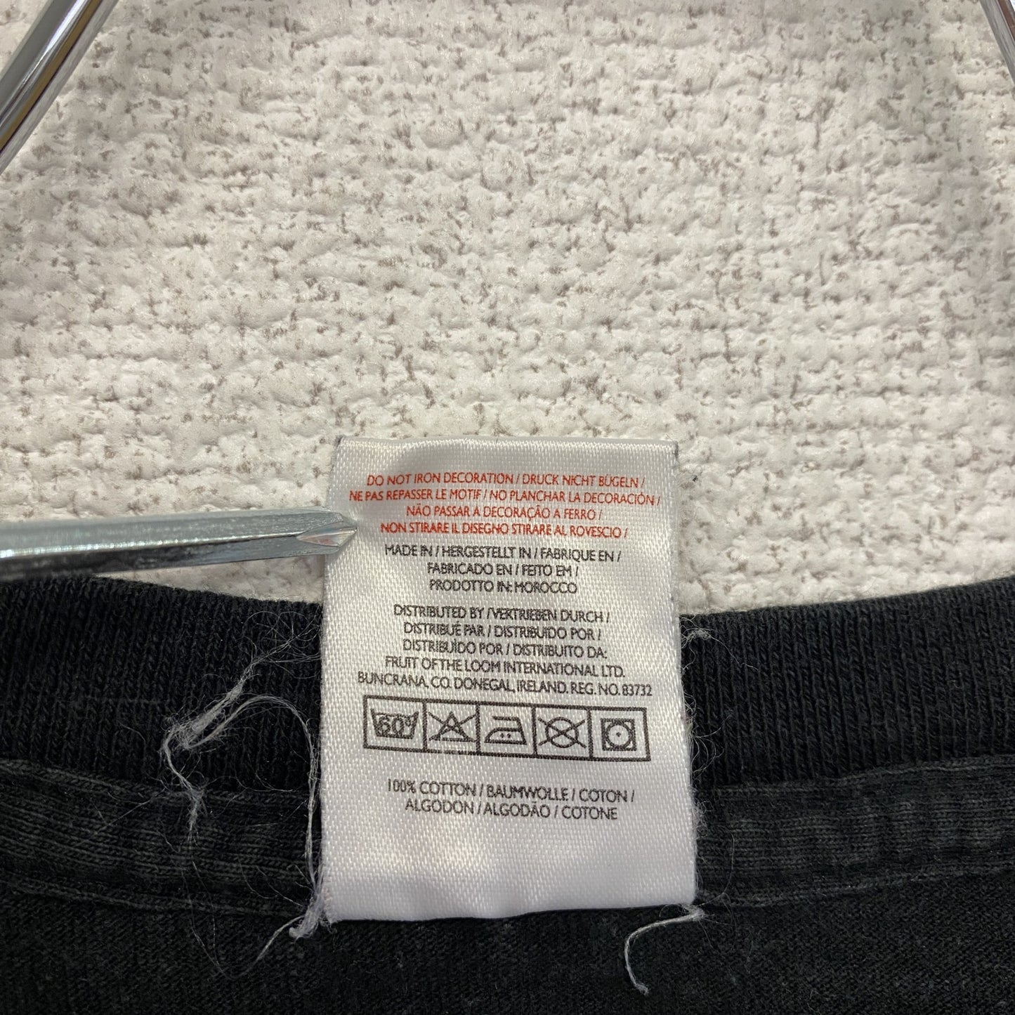 FRUIT OF THE LOOM　フルーツオブザルーム　半袖Tシャツ　SOS　黒　ブラック　Mサイズ