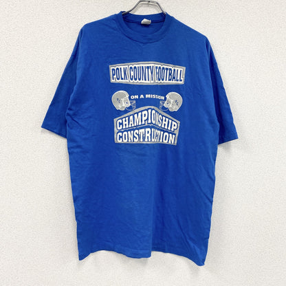 90s　PRO EDGE　半袖プリントTシャツ　ヴィンテージ　シングルステッチ　青　ブルー　XXLサイズ