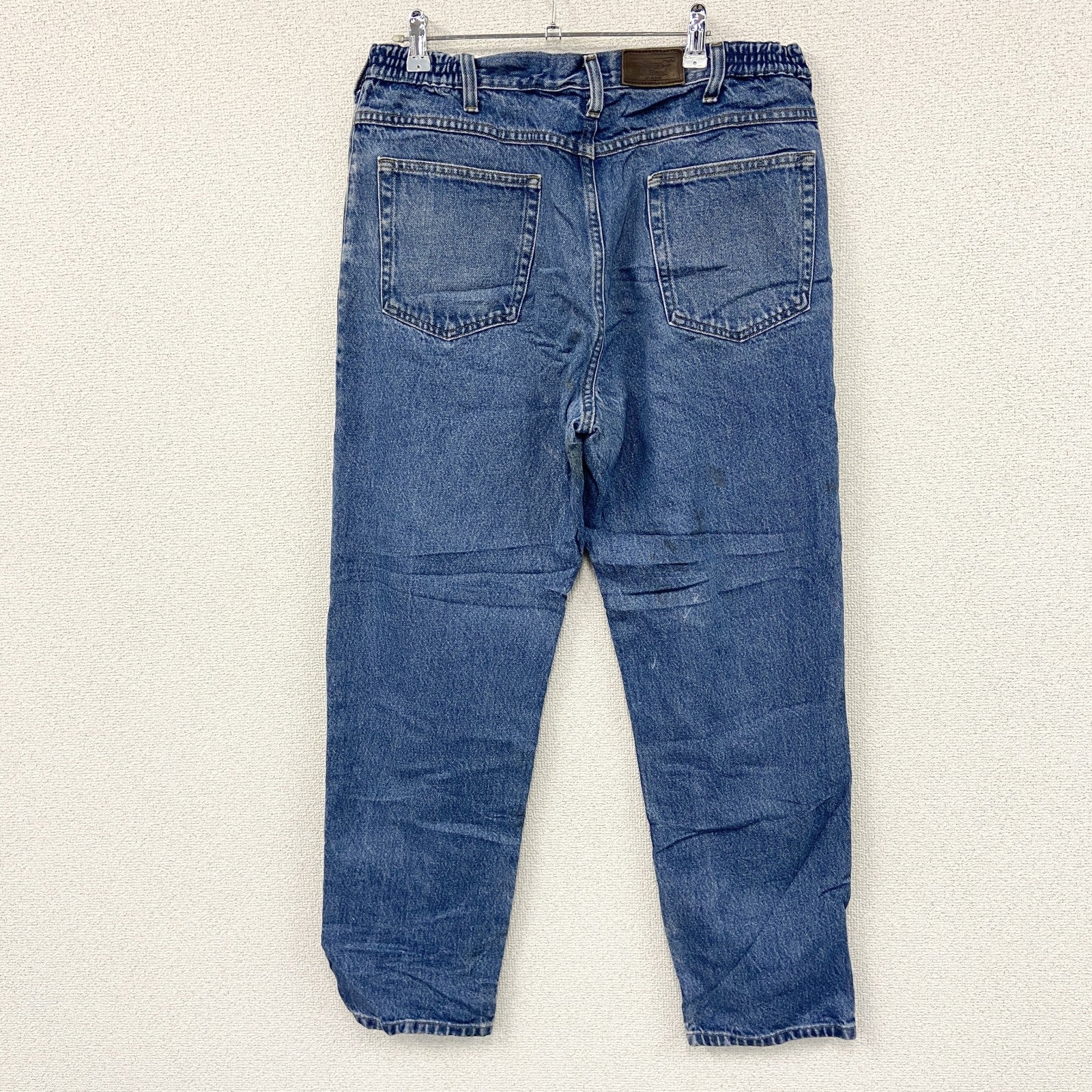 ～00s　L.L.Bean　エルエルビーン　デニムパンツ/ジーンズ　ジップフライ　革パッチ　ヴィンテージ　インディゴ　W34サイズ