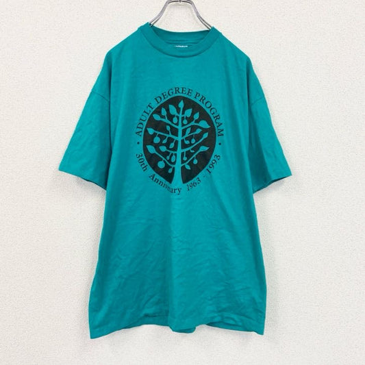 90s　Hanes　ヘインズ　半袖プリントTシャツ　ヴィンテージ　シングルステッチ　緑　グリーン　XLサイズ