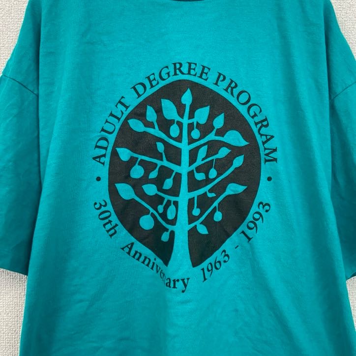 90s　Hanes　ヘインズ　半袖プリントTシャツ　ヴィンテージ　シングルステッチ　緑　グリーン　XLサイズ