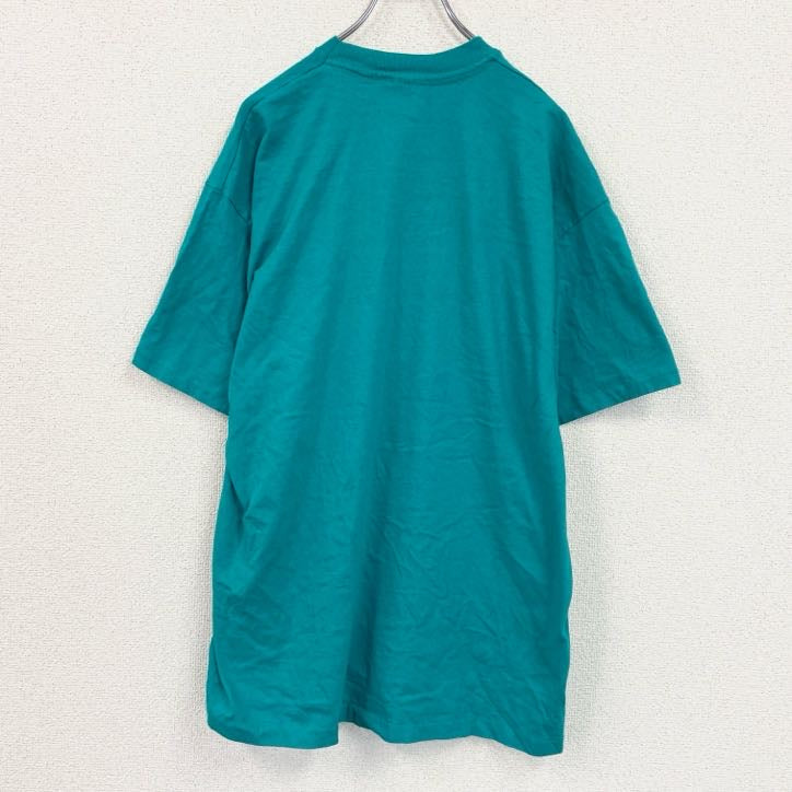90s　Hanes　ヘインズ　半袖プリントTシャツ　ヴィンテージ　シングルステッチ　緑　グリーン　XLサイズ