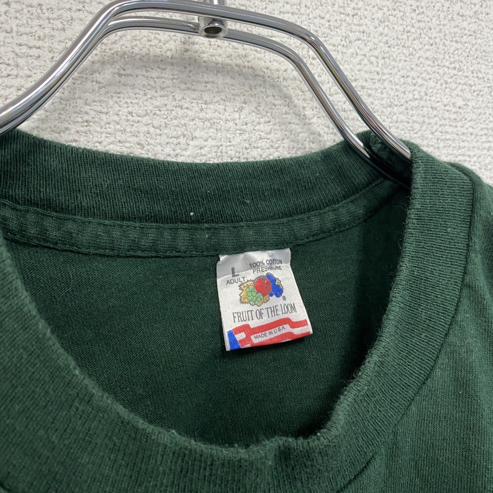 90s　FRUIT OF THE LOOM　半袖プリントTシャツ　ヴィンテージ　緑　グリーン　Lサイズ