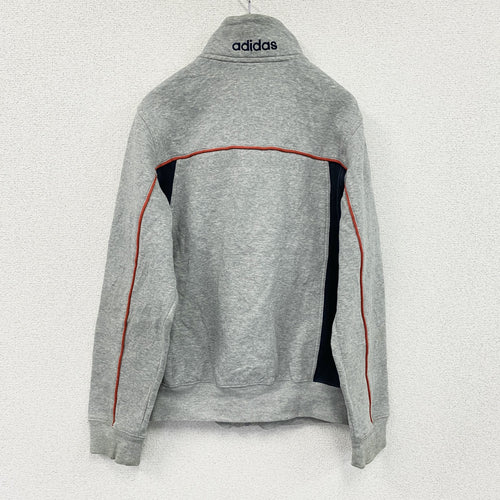 00s　adidas　アディダス　スウェットトラックジャケット/ジャージ　デカロゴ　ヴィンテージ　灰色　グレー　Sサイズ