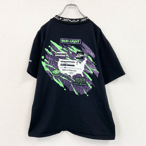 90s　Tinley　半袖プリントTシャツ　Coca-Cola　トライアスロン　シングルステッチ　企業ロゴ　黒　ブラック　XLサイズ