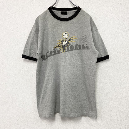 ～00s　THE NIGHTMARE BEFORE CHRISTMAS　半袖リンガーTシャツ　グレー　Lサイズ