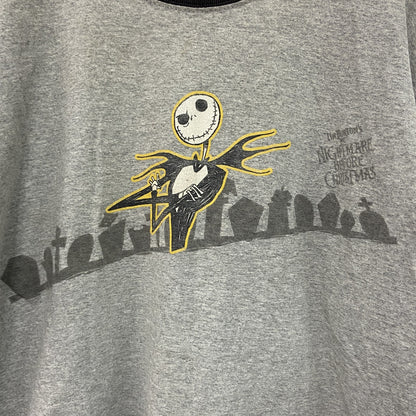 ～00s　THE NIGHTMARE BEFORE CHRISTMAS　半袖リンガーTシャツ　グレー　Lサイズ