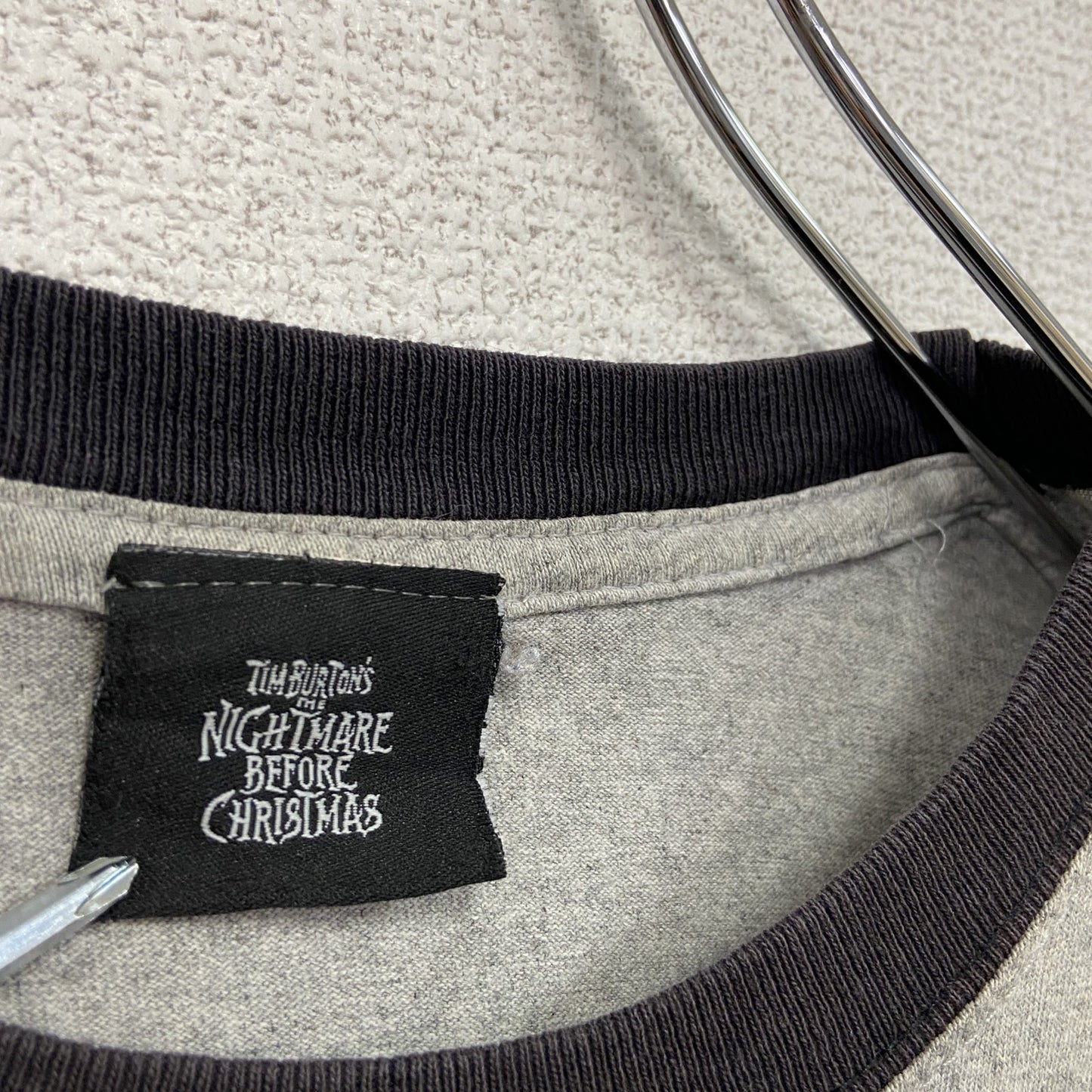～00s　THE NIGHTMARE BEFORE CHRISTMAS　半袖リンガーTシャツ　グレー　Lサイズ
