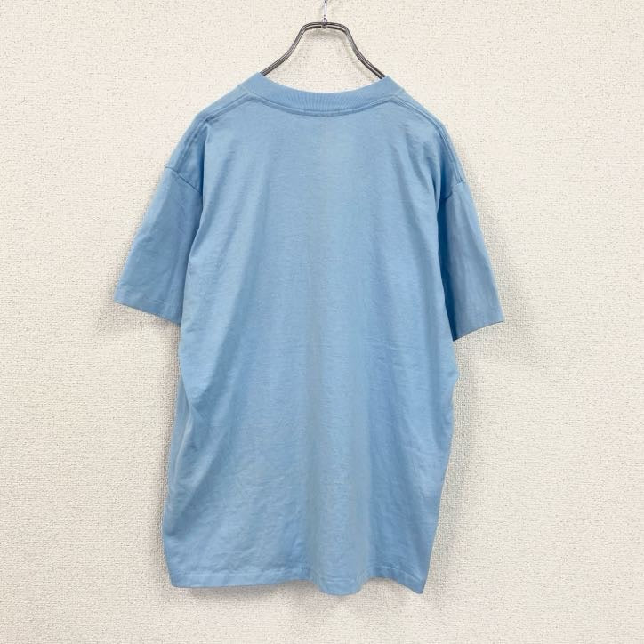 90s　ONEITA　オニータ　半袖プリントTシャツ　シングルステッチ　水色　ライトブルー　XLサイズ