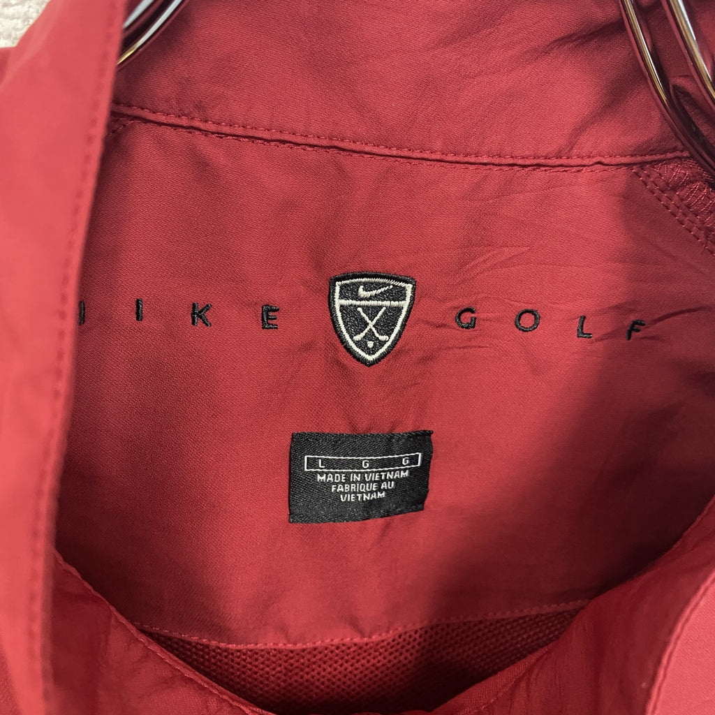 NIKE GOLF　ナイキゴルフ　ハーフジップ半袖Tシャツ　無地　赤　レッド　Lサイズ