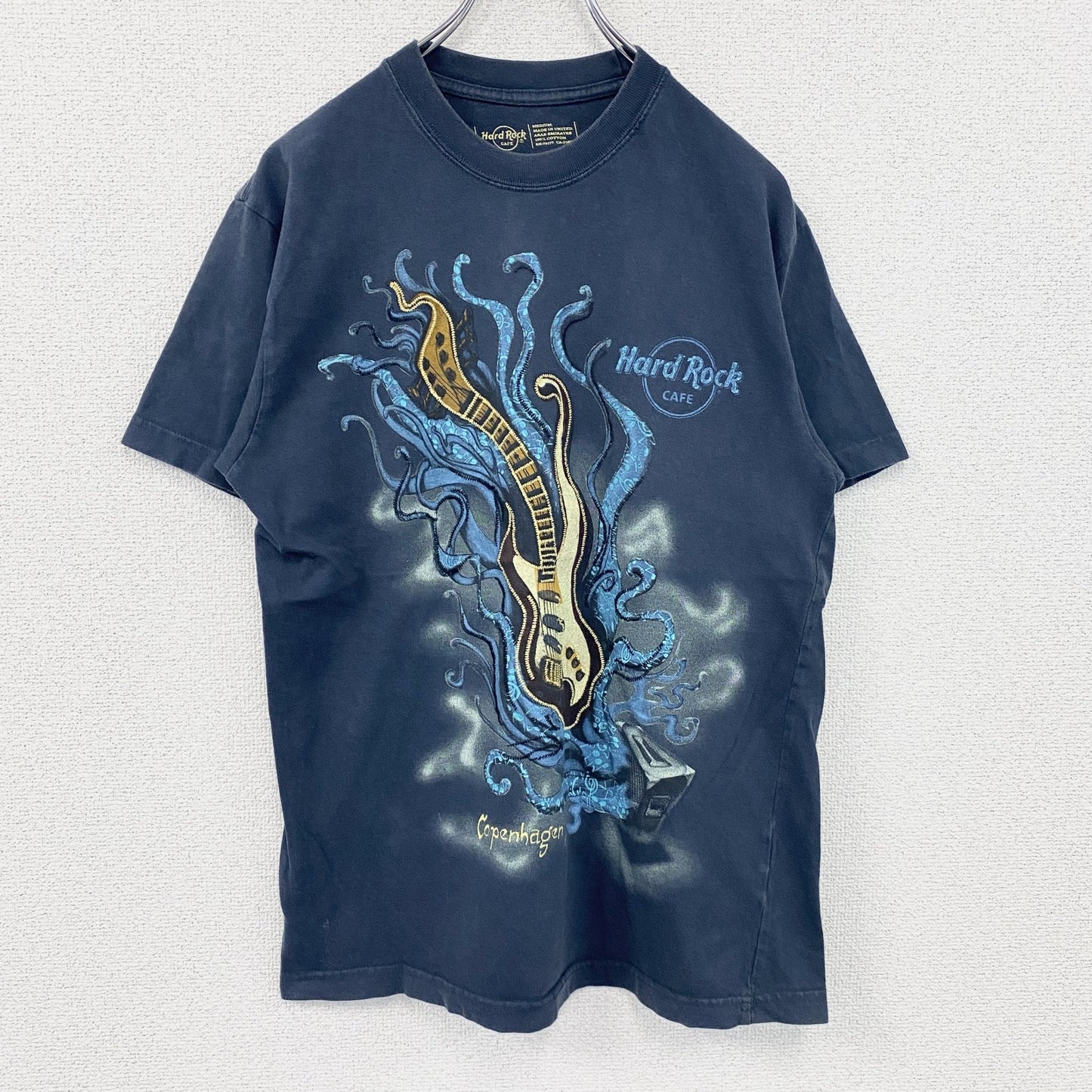 Hard Rock Cafe　ハードロックカフェ　半袖プリントTシャツ　紺　ネイビー　Mサイズ