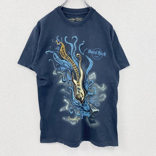 Hard Rock Cafe　ハードロックカフェ　半袖プリントTシャツ　紺　ネイビー　Mサイズ