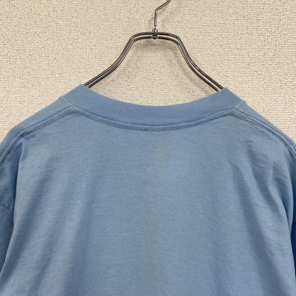 90s　ONEITA　オニータ　半袖プリントTシャツ　シングルステッチ　水色　ライトブルー　XLサイズ