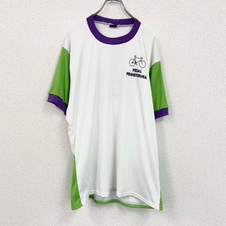 80s～　GOOD STUFF SPORTSWER　半袖プリントTシャツ　ヴィンテージ　白　ホワイト　XLサイズ