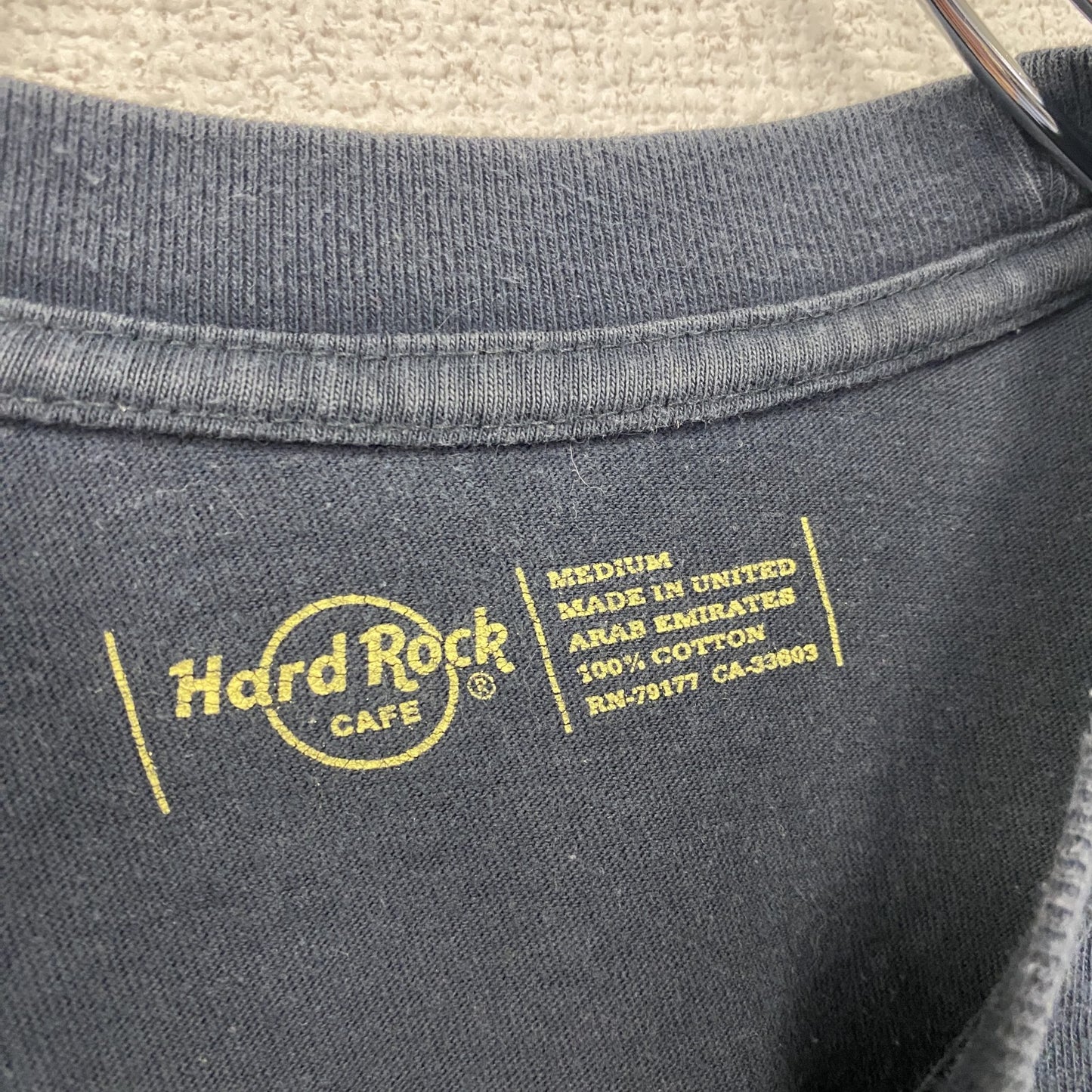 Hard Rock Cafe　ハードロックカフェ　半袖プリントTシャツ　紺　ネイビー　Mサイズ