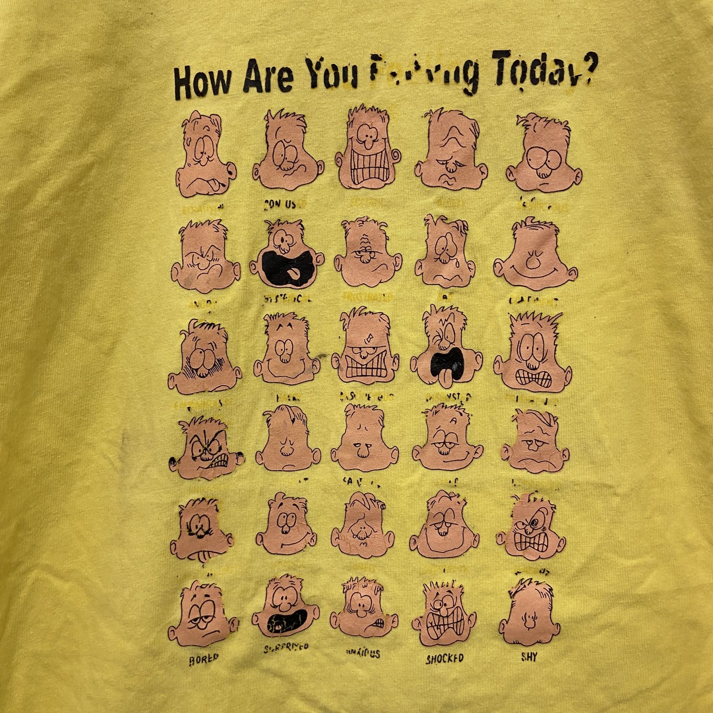 90s～　半袖リンガーTシャツ　Feeling　フェイス　ヴィンテージ　黄色　イエロー　XLサイズ