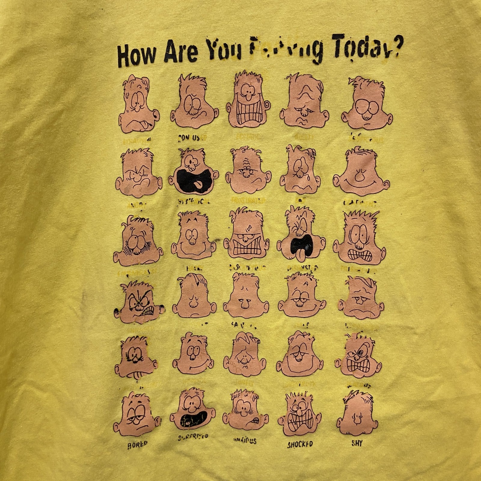 90s～　半袖リンガーTシャツ　Feeling　フェイス　ヴィンテージ　黄色　イエロー　XLサイズ