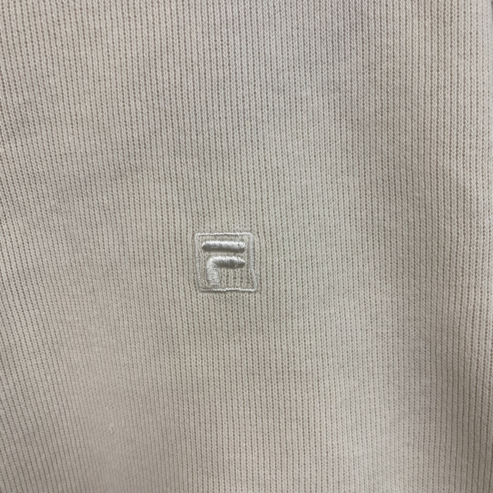 FILA　フィラ　コットンニットセーター　ヘンリーネック　ボタン付き　アイボリー　XLサイズ