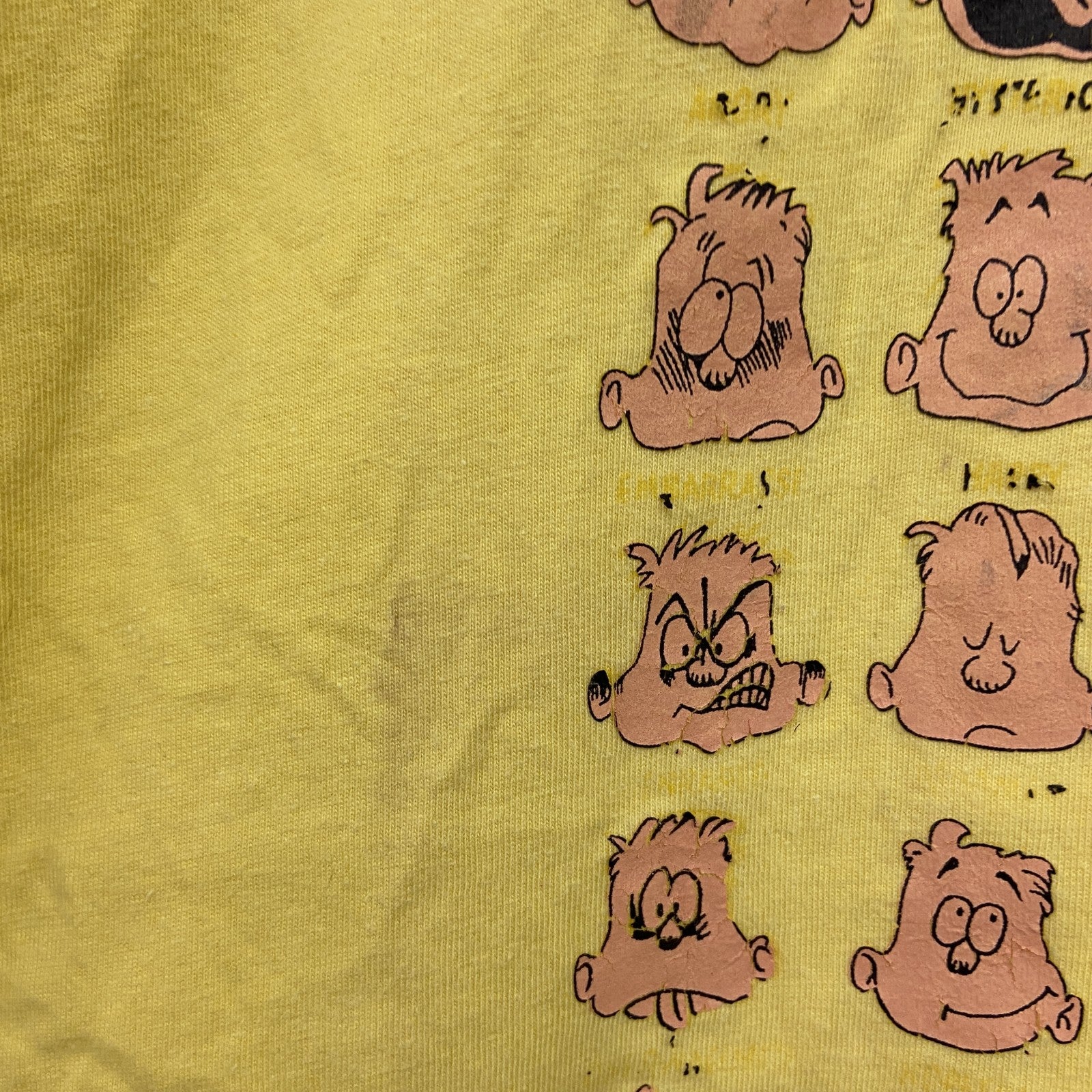 90s～　半袖リンガーTシャツ　Feeling　フェイス　ヴィンテージ　黄色　イエロー　XLサイズ