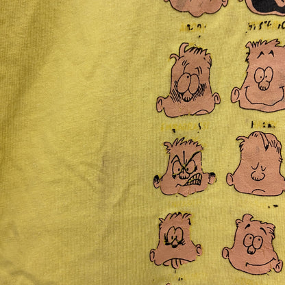 90s～　半袖リンガーTシャツ　Feeling　フェイス　ヴィンテージ　黄色　イエロー　XLサイズ