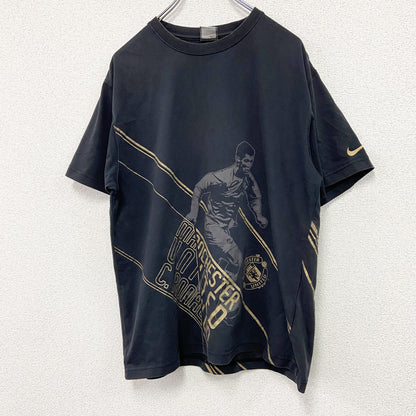00s　NIKE　ナイキ　Manchester United FC　半袖プリントTシャツ　黒　ブラック　Lサイズ