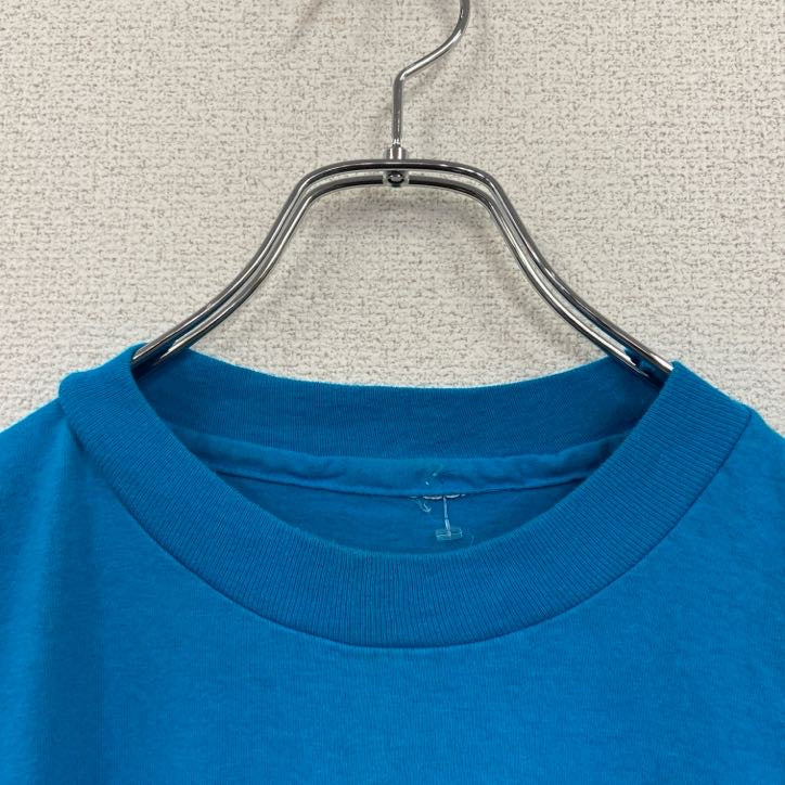 90s　半袖プリントTシャツ　ヴィンテージ　シングルステッチ　青　ブルー　