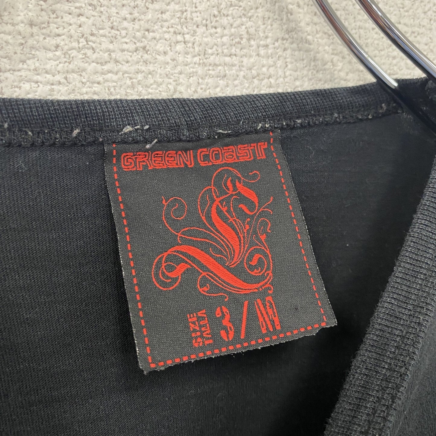GREEN Coast　長袖Tシャツ/ロンT　ボーダー　黒　ブラック　Mサイズ