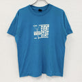 80s～　PLATINUM PLUS　半袖プリントTシャツ　ヴィンテージ　シングルステッチ　ブルー　Lサイズ